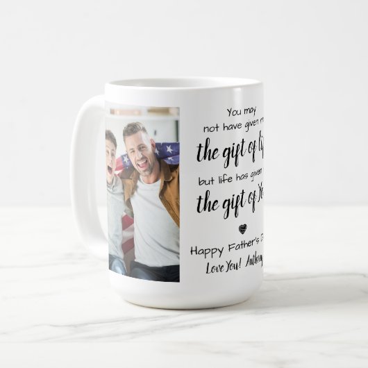 ボーナスパパ詩カスタム2写真父の日 コーヒーマグカップ (正面左)