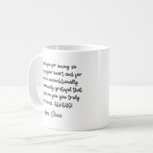 ボーナスパーソナライズされたママ義母の日のプレゼント コーヒーマグカップ (正面左)