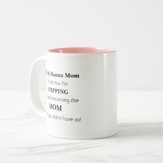 ボーナスママのためのギフト – ステップママコーヒーマグのためのギフト ツートーンマグカップ (正面左)