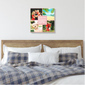 ボーナスママ定義4フォトコラージュ赤面ピンク キャンバスプリント (インサイチュ (寝室))