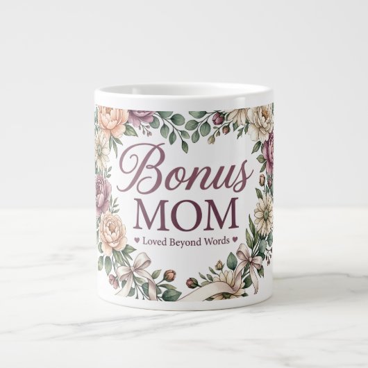 ボーナスママ、継母の日ギフト ジャンボコーヒーマグカップ (正面)