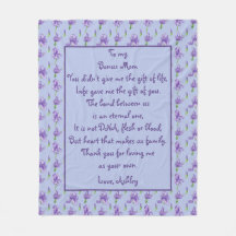 ボーナスマムパープルアイリスメディアフリースブランケット