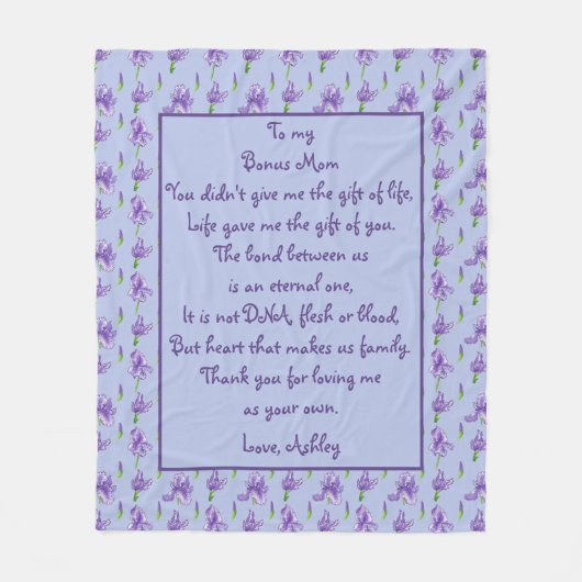 ボーナスマムパープルアイリスメディアフリースブランケット フリースブランケット (正面)