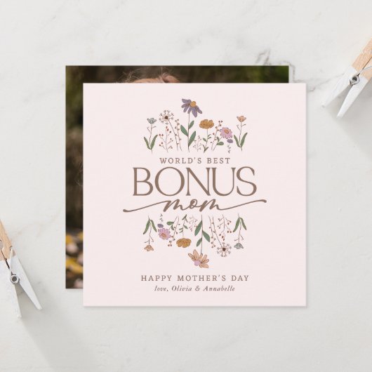 ボーナスマムフォトマザーズデイカード カード (正面/裏面インサイチュ)