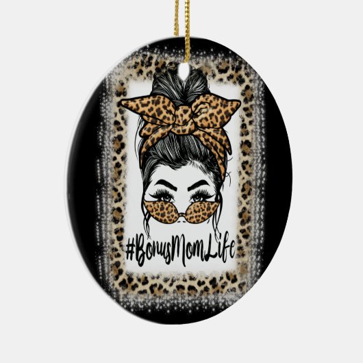 ボーナスマムライフヘアバンダナグラスレオパードマザー セラミックオーナメント (右)