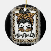 ボーナスマムライフヘアバンダナグラスレオパードマザー セラミックオーナメント (正面)