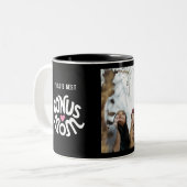 ボーナスマムラウンド型デザイン2枚フォトコーヒーマグ ツートーンマグカップ (正面左)