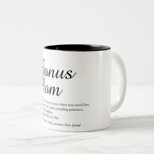 ボーナスマム定義引用文おもしろいスタイリッシュ ツートーンマグカップ (正面右)