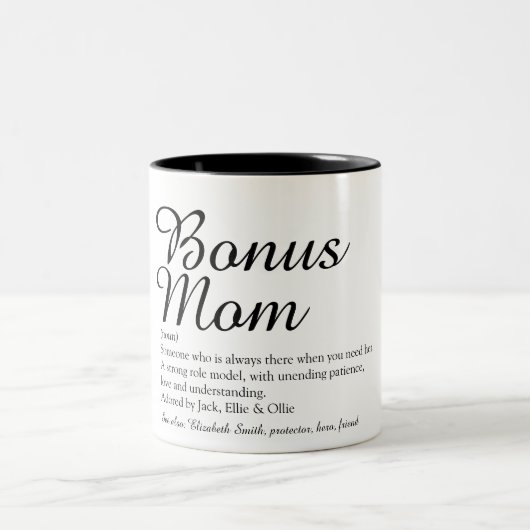 ボーナスマム定義引用文おもしろいスタイリッシュ ツートーンマグカップ (中央)