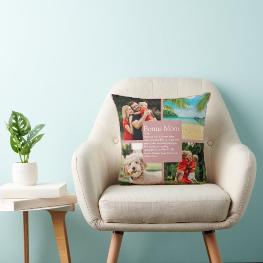 ボーナスマム定義4フォト赤面ピンク クッション (椅子)