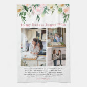 「ボーナスマム」ステップマム |フローラ3フォトティータオル キッチンタオル (縦)