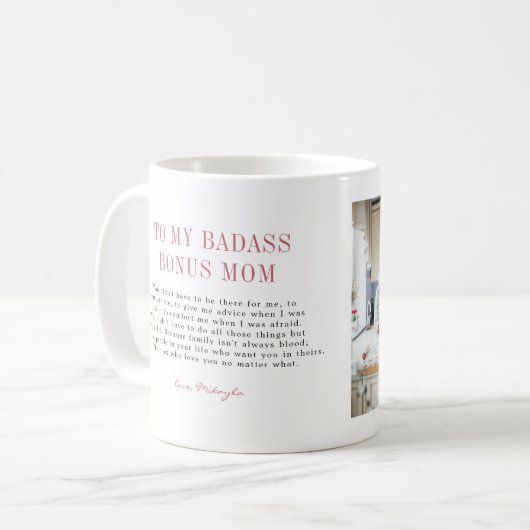 「ボーナスマム」ステップマム |写真付き3ページ コーヒーマグカップ (正面左)