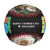 ボーナス最高のパパあり |父の日の写真 野球ボール (裏面)