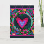 ボーナス母フローラかわいらしハートユニーク母の日 カード (正面)