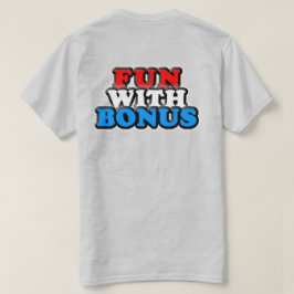 ボーナス-ロゴ-のおもしろい両面前部ポケット- Tシャツ