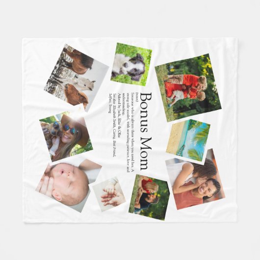 ボーナパーソナライズされたーママ定義9フォトコラージュ フリースブランケット (正面(横))
