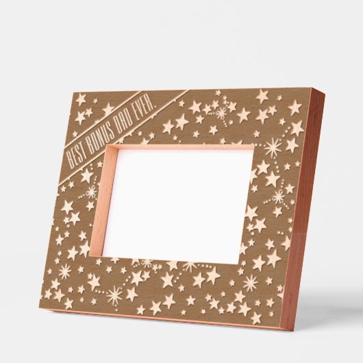 ボーナ最高のスパパは今までにかわいい星の天の義父 レーザー彫刻フレーム (左)