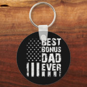 ボーナ最高のスパパ史上最高のアメリカ国旗 キーホルダー (正面)