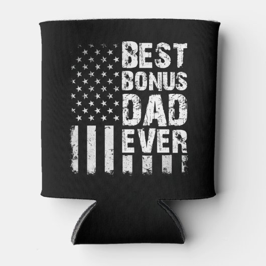 ボーナ最高のスパパ史上最高のアメリカ国旗 缶クーラー (正面)