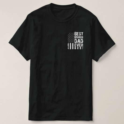 ボーナ最高のスパパ史上最高のアメリカ国旗 Tシャツ (デザイン正面)
