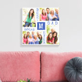 ボーナ最高のスパパEVER BLUE WHITE 4フォトコラージュ キャンバスプリント (インサイチュ (リビング))