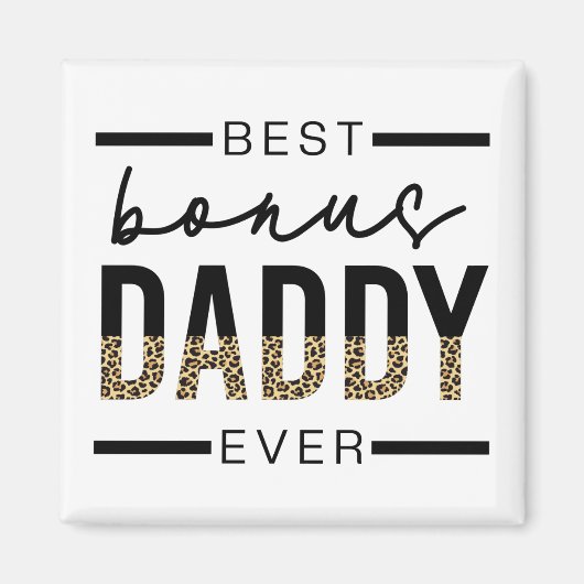 ボーナ最高のーダディエバーレオパードタイポグラフィ マグネット (正面)