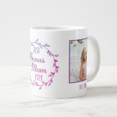 ボーナ最高のーママ常に写真テンプレートステップママ ジャンボコーヒーマグカップ (正面右)