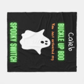 ボーバックルアップボースイッチを起動し不気味た フリースブランケット (正面(横))