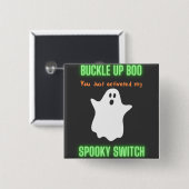 ボーバックルアップボースイッチを起動し不気味た 缶バッジ (正面&裏面)