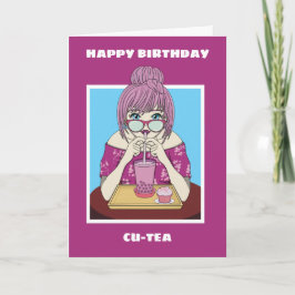 ボーバブルティー誕生日カードfor a Girl カード