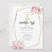 ボーバラ金ゴールドフレームRNナース卒業パーティー 招待状 (正面)