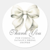 ボーパーソナライズされたかわいらしブライダルシャワーありがとう ラウンドシール (正面)