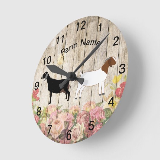ボーパーソナライズされたア&ヌビアンヤギファーム丸時計 ラウンド壁時計 (傾斜)