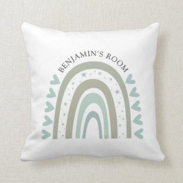 ボーパーソナライズされたウォーター色ブルーレインボー子供部屋 クッション