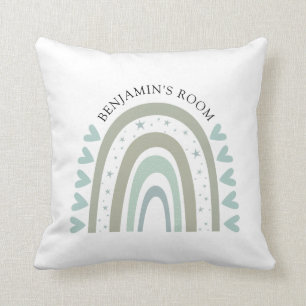 ボーパーソナライズされたウォーター色ブルーレインボー子供部屋 クッション