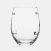 ボーパーソナライズされたト名航海のいかりネイビーブルー ステムなしワイングラス (左)