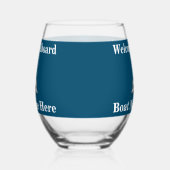 ボーパーソナライズされたト名航海のいかりブルーホワイト ステムなしワイングラス (左)
