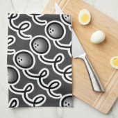 ボーパーソナライズされたリング用ボウリングをする人、 クリケットの投手 キッチンタオル (四つ折り)