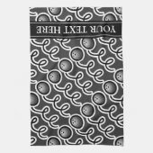 ボーパーソナライズされたリング用ボウリングをする人、 クリケットの投手 キッチンタオル (縦)