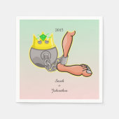 ボーパーソナライズされたル及びチェーン結婚式の引き出物 スタンダードカクテルナプキン (正面)