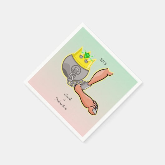 ボーパーソナライズされたル及びチェーン結婚式の引き出物 スタンダードカクテルナプキン (角)