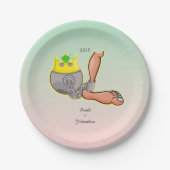 ボーパーソナライズされたル及びチェーン結婚式の引き出物 ペーパープレート (正面)