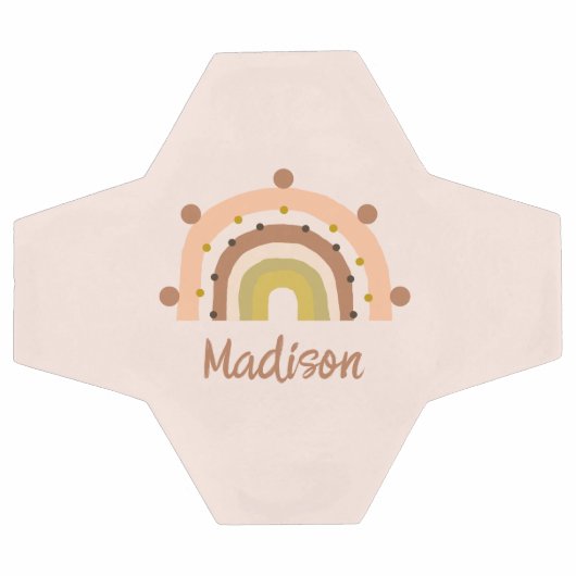 ボーパーソナライズされたレインボー赤面ピンクキッズ サッカーボール (フラット)