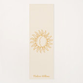 ボーパーソナライズされたー神秘的な黄色い太陽と月 ヨガマット (正面)