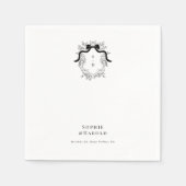 ボービクトリアンモノグラ結婚ムまたは婚約パーティ スタンダードカクテルナプキン (正面)