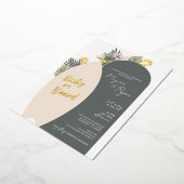 ボービーチベビーオンボードベビーシャワー 箔招待状 (回転した状態)