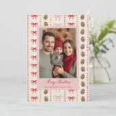 ボーピネコーンパターンクリスマスフォト シーズンカード (スタンド正面)