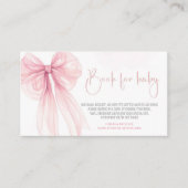 ボーピンクコケット赤ちゃんシャワーのパーソナライズ エンクロージャーカード (正面)