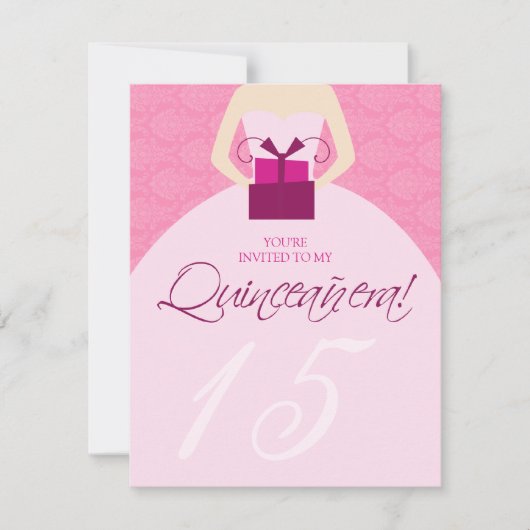 ボーファンシールガウンキンセアニェラ招待状（ピンク） 招待状 (正面)