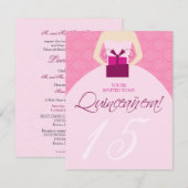 ボーファンシールガウンキンセアニェラ招待状（ピンク） 招待状 (正面/裏面)